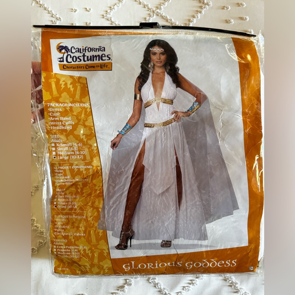 California Costumes, glorious goddess costume in size large